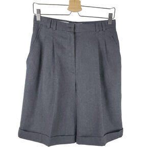 Vintage Rafaella Pleated Wool Academia High-Rise Capri Casual Shorts Size 10